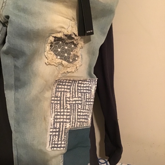 😎🔥#199, AMRI, men’s jeans, new, distressed, size 38x32, see photos - Picture 6 of 9